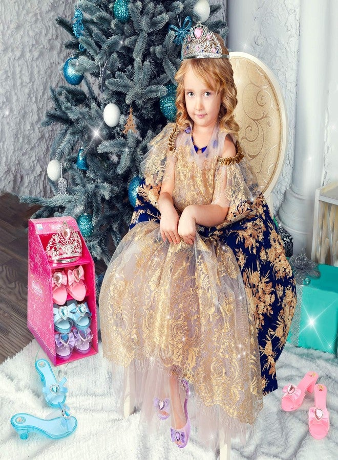 Mastom Girls Play Set! Princess Dress Up Shoes and Tiara (3 Pairs of Shoes + 1 Tiara) Role Play Collection Fashion Princess Shoe for Little Girls - Image 4